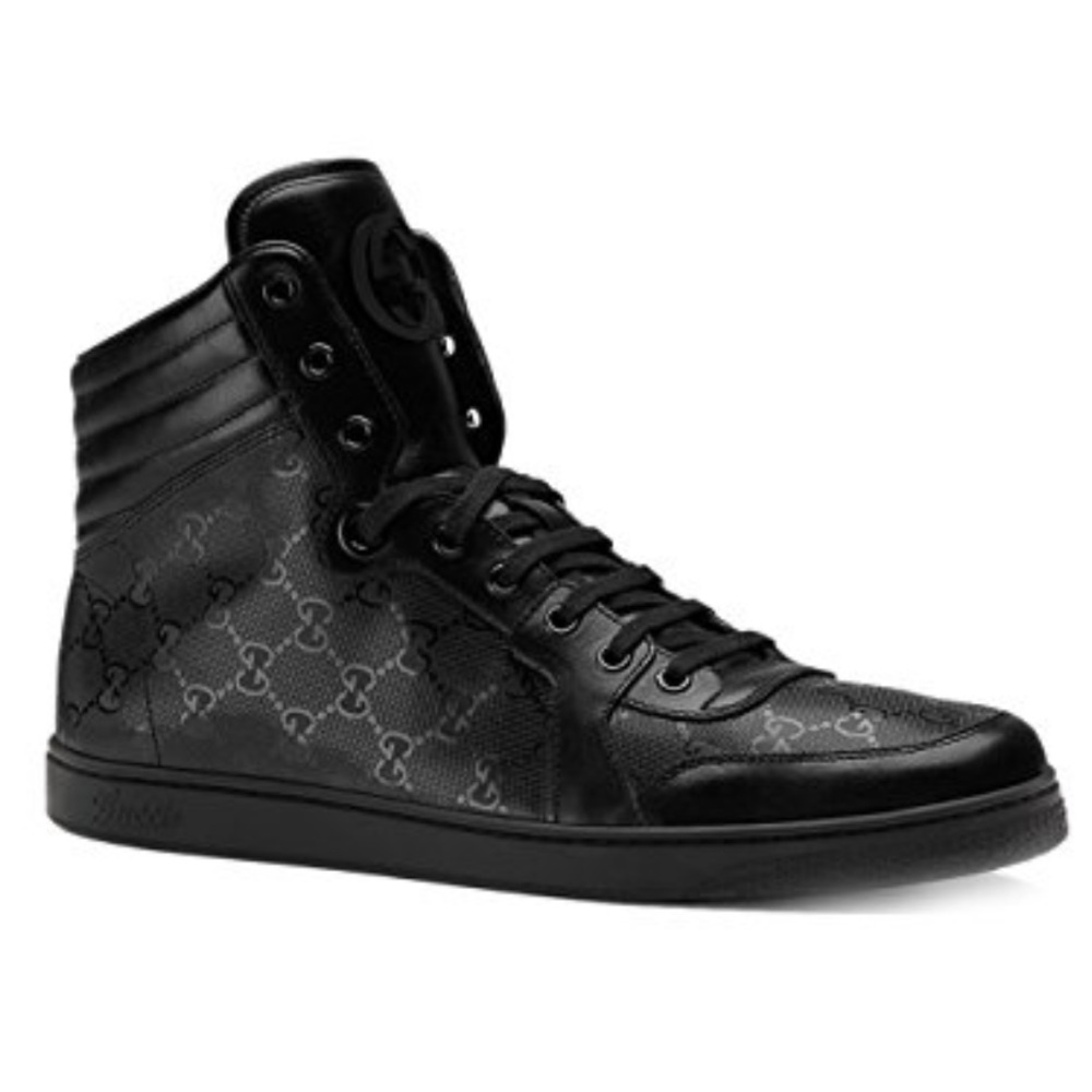 Gucci Men’s GG Imprimé laceup hightop sneakers 9.5
